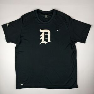 Nike D Logo Black Athletic Tee Detroit Sportswear XXL Unisex Shirt